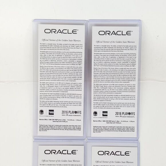 (4) NBA Western Conference 2016 Finals Tickets Warriors Round 3 3rd Home Game - Picture 5 of 6
